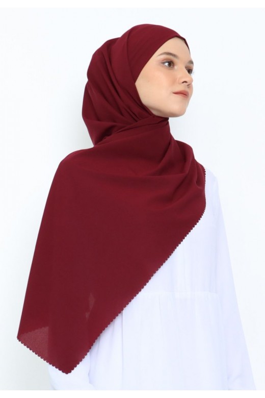 Pasmina Instan Diamond  Lasercut Maroon